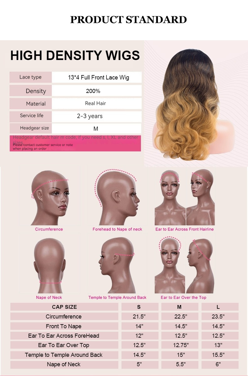 A helpful wig cap size chart to guide you in choosing the right size for your wig